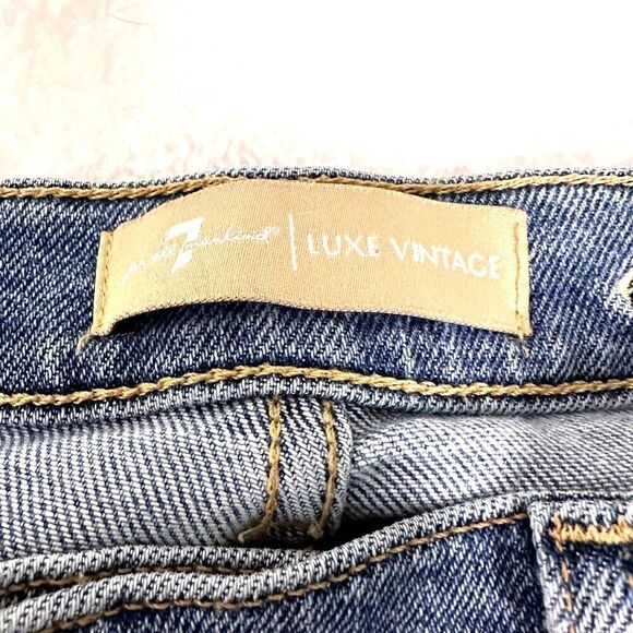 7 for all Mankind Womens Lux Vintage Edie Distressed Jeans Size 25 - Picture 3 of 12